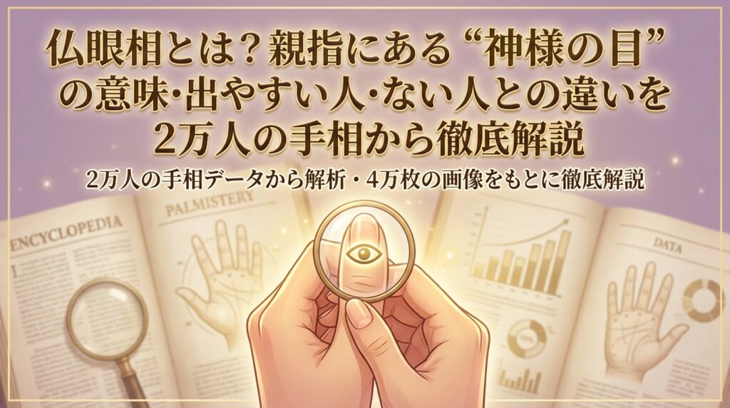 仏眼相とは？親指にある"神様の目"の意味・出やすい人・ない人との違いを2万人の手相から徹底解説