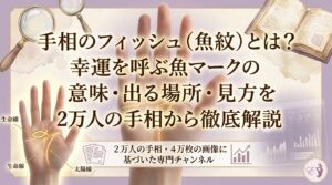 手相のフィッシュ（魚紋）とは？幸運を呼ぶ魚マークの意味・出る場所・見方を2万人の手相から徹底解説